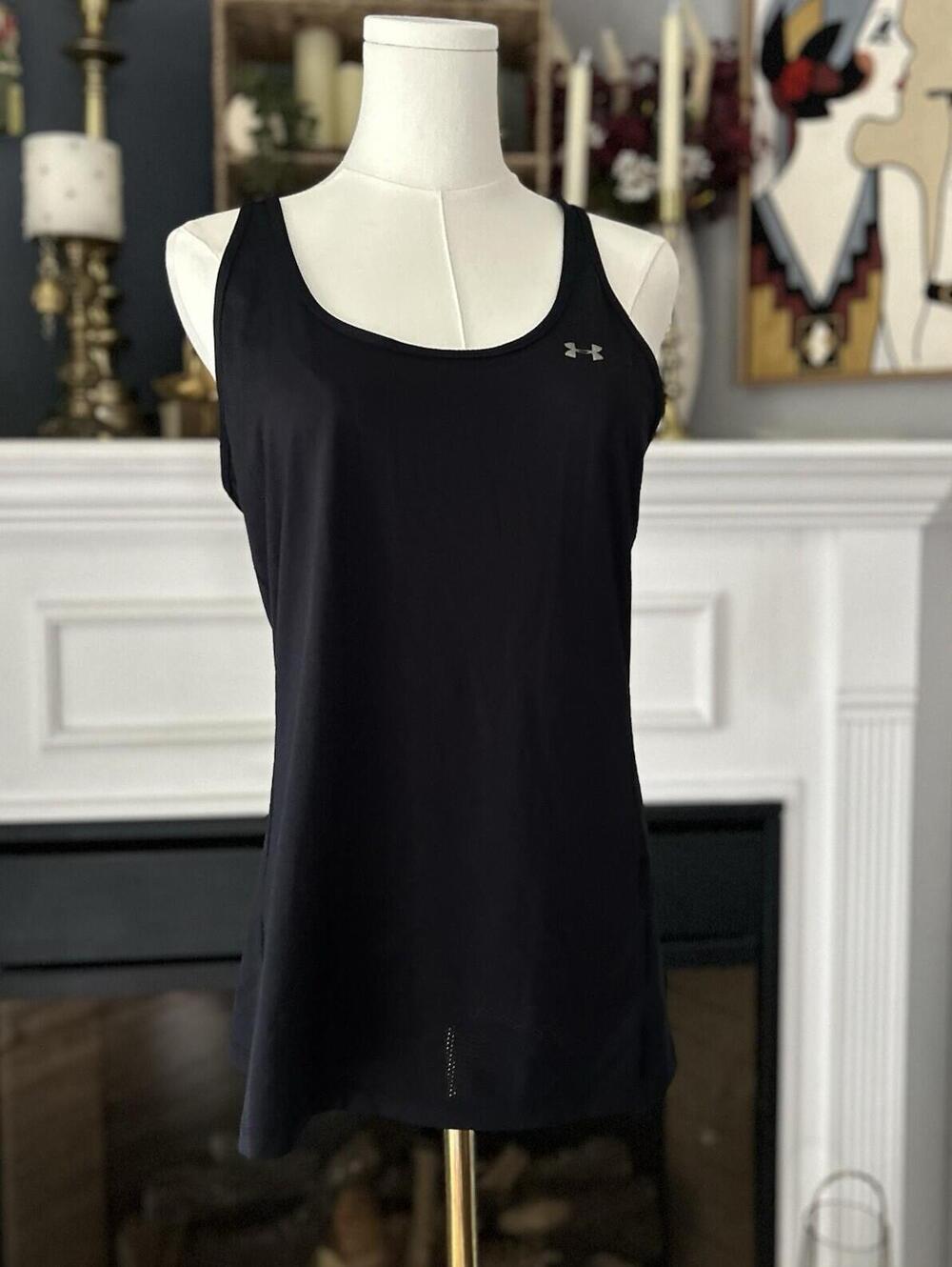 Under Armour Tank Top Women's Large Black Sleeveless Racerback